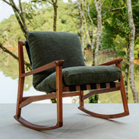 Mid Century Solid Wood Rocking Chair