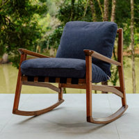 Mid Century Solid Wood Rocking Chair