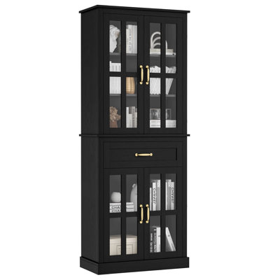 Kirklyn 71-Inch Tall 6-Shelf Bookcase with Storage Cabinet, Freestanding Bookshelf Organizer for Living Room, Office, Study by Harriet Bee