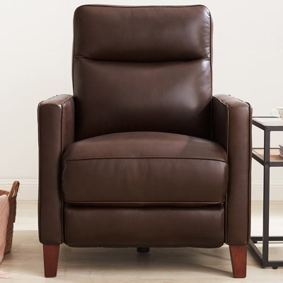 Ashby Full Top Grain Leather Zero Gravity Recliner With Power Headrest by AllModern
