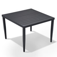 Outdoor Patio 40"X40" Square Lightweight Aluminum Dining Table With Tapered Feet & Umbrella Hole by George Oliver