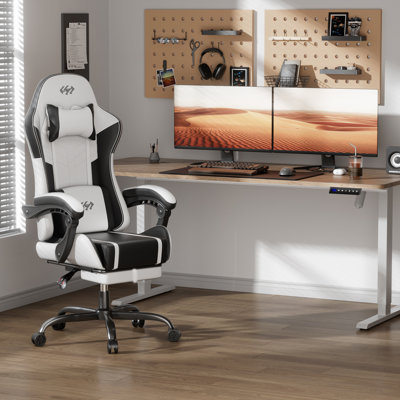 HLDIRECT Gaming Chair with Pocket Spring Cushion, Video Game Chair, Gaming Computer Chair, Ergonomic Chairs with Massage Lumbar Support for Adults, Sw by HLdirect