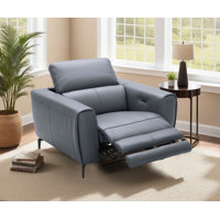 Milan Leather Recliner by The Classy Home