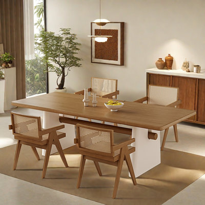 Simple Rectangulanr Solid Wood Dining Table Sets by HEshihome