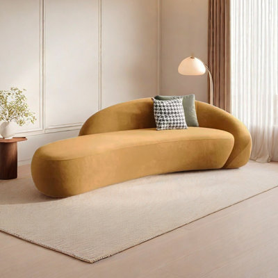 Modern Simple Comfy Curved Indoor Chaise Lounges by hennahome