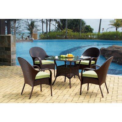 Isabell Stacking Patio Dining Armchair with Cushion by Highland Dunes
