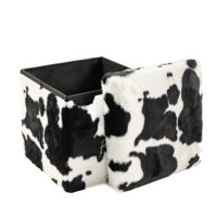 Go-Poufs Knock-Down Small Cube Faux Fur Storage Ottoman |12"x12"x12"