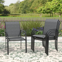 Outdoor Stacking Patio Dining Armchair Set Of 4 by HAK