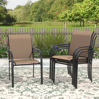 Outdoor Stacking Patio Dining Armchair Set Of 4 by HAK