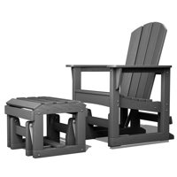 High Density Polyethylene Glider Adiroddack Chair with Glider Ottoman by Rosecliff Heights