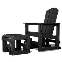 High Density Polyethylene Glider Adiroddack Chair with Glider Ottoman by Rosecliff Heights