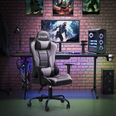 Homall High-Back Adjustable Reclining Ergonomic Faux Leather PC & Racing Game Chair by Homall
