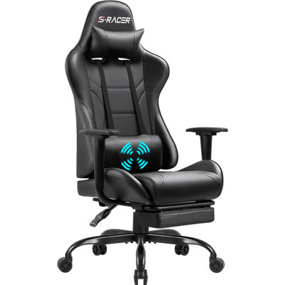 Homall High-Back Massage Adjustable Reclining Ergonomic Faux Leather Swiveling PC & Racing Game Chair with Footrest by Homall