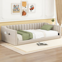 Upholstered Daybed and Storage Pockets