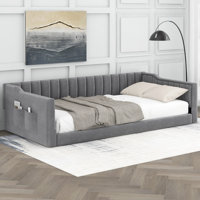 Upholstered Daybed and Storage Pockets by Lark Manor