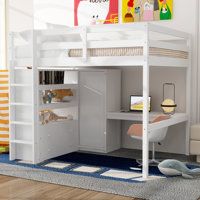 Khansaa Loft Bed with Built-in Desk and Storage by Harriet Bee