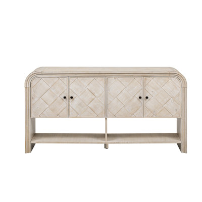 Versatile Solid Wood Sideboard with Woven Slats – Storage Cabinet for Entryway, Hallway, Living Room & Foyer by Home Sweet Dream Joy