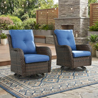 Carolina Outdoor Wicker Swivel Glide Chair with Cushions by Hummuh