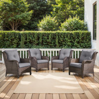 Carolina Outdoor PE Wicker Patio Chairs with Cushions