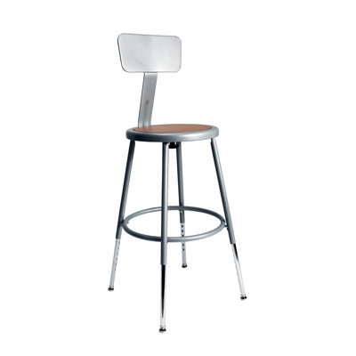 Felix Height Adjustable Steel Stool with Backrest, AssemblyReady