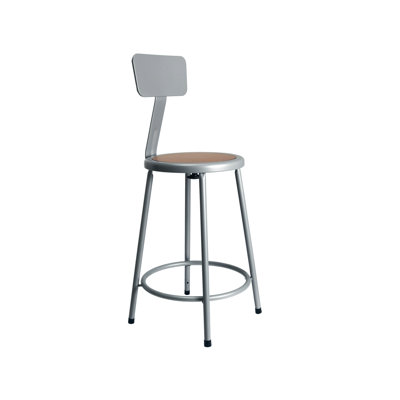 Felix Steel Stool with Backrest, Assembly Ready by Hampden Furnishings