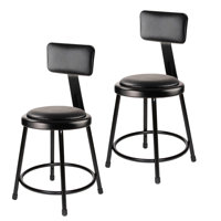Otto  Commercial Grade Vinyl Padded Stool with Backrest by Hampden Furnishings