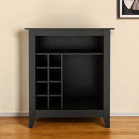 Black Bar Cart With Wine Storage by HomeRoots