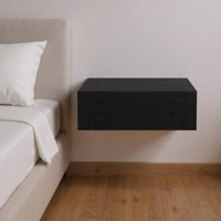 One Drawer Faux Wood Floating Nightstand