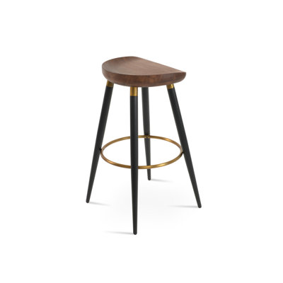 Cattelan Ana Counter & Bar Stool In Solid Walnut by sohoConcept