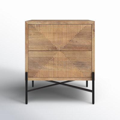Solid Wood Cross Legs 2 - Drawer End Table by 17 Stories