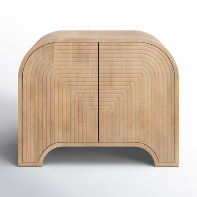 Shillington Reverse Fluted Light Brown Wood Accent Cabinet by Joss & Main
