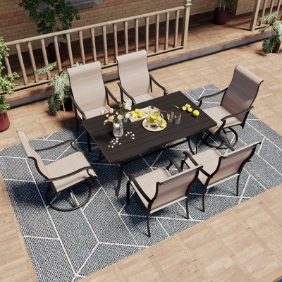Rectangular 6 - Person Dining Set by HAPPATIO