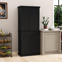 Alves 72" Kitchen Pantry Freestanding Cupboard with 4 Doors Utility Pantry Storage Cabinets for Kitchen, Dining Room, Living Room by Laurel Foundry Modern Farmhouse