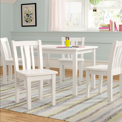 Charbel Kids Solid Wood Rectangular Interactive Table and Chair Set by Harriet Bee
