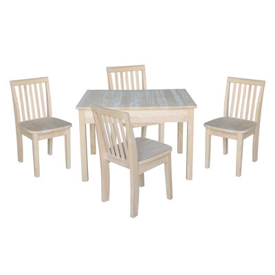 Charbel Kids Solid Wood Rectangular Play / Activity Table and Chair Set by Harriet Bee