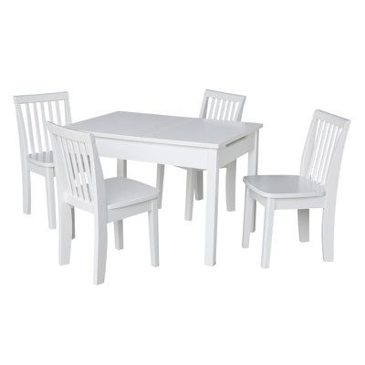 Charbel Kids Solid Wood Rectangular Play / Activity Table and Chair Set by Harriet Bee