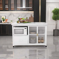 White metal base marble countertop island by Hart Enjoy life