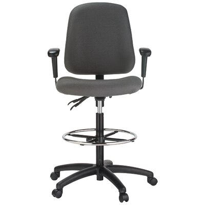 Contoured Dual Function Mid-Back Drafting Chair by Harwick Furniture