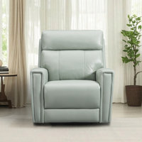 One Harnish Genuine Leather Power Double-Motor Recliner by Latitude Run