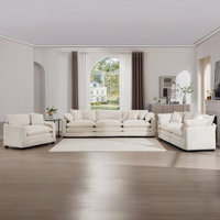 3 - Piece Sofa Set, Comfortable Oversized Sofa With One Single Sofa, One 2-Seater Sofa And One 3-Seater Sofa, Corduroy Deep Seat Sofa by Latitude Run