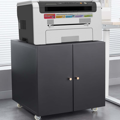 Office furniture Copier Cabinet black 2 door steel copier stand mobile pedestal file Printer Stand by House On Tree