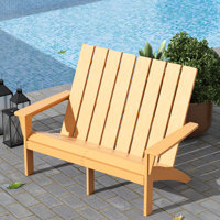 Modern All-Weather Adirondack Outdoor Loveseat For Patio, Garden, Deck, Porch, Or Backyard Seating by Beachcrest Home