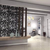 12 Pieces Hanging Partition Flower Carving Pattern Screen Panels for Living Room Home Decoration - Black by SHANXIQIANNA