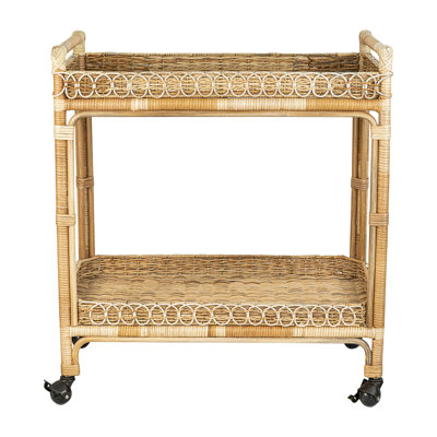 Provence Rattan Bar Cart - Whitewash/Light Brown by Juliska