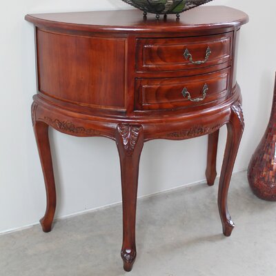 Aimiejit Windsor Half-Moon Hand Carved Console Table by World Menagerie