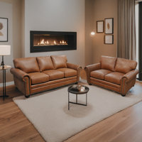 Jingyi 2 - Piece Genuine Leather Living Room Set