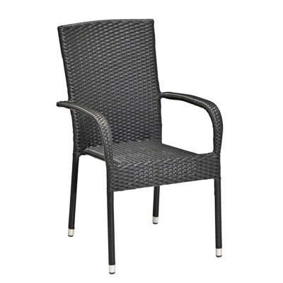 Lorenzo Wicker Outdoor Stackable Dining Armchairs by DreamPatio