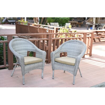 Watts Wicker Single Patio Dining Chair with Cushion by Bay Isle Home