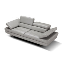 Budislav 78.7" Genuine Leather Flared Arm Loveseat by Orren Ellis