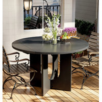 47.2" Black Woodgrain Patio Folding Dining Table by Wade Logan
